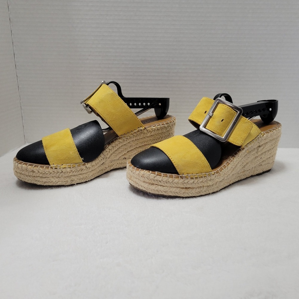 Franco Sarto Coastal‎ Size 8M Espadrille Wedge Mustard Yellow Sandal